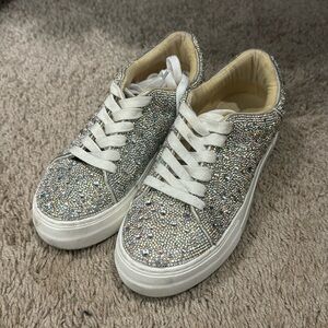 Betsy Johnson Rhinestone Tennis Shoes 6.5